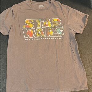 Star Wars Brown Tee with Faded White Logo